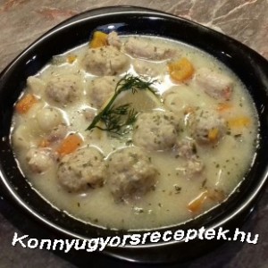 Pikáns tárkonyos halgombócleves