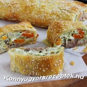 Zöldséges-tonhalas rétes recept